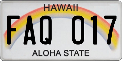 HI license plate FAQ017