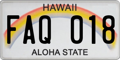 HI license plate FAQ018