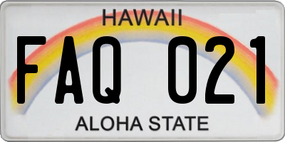 HI license plate FAQ021