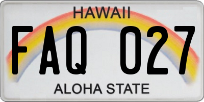 HI license plate FAQ027
