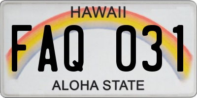 HI license plate FAQ031