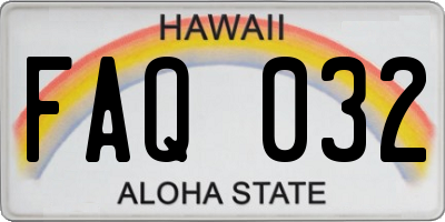 HI license plate FAQ032