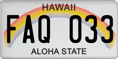 HI license plate FAQ033