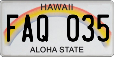 HI license plate FAQ035