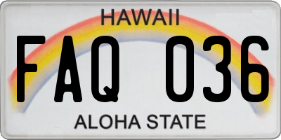 HI license plate FAQ036