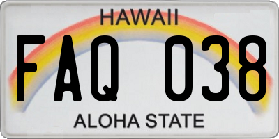 HI license plate FAQ038