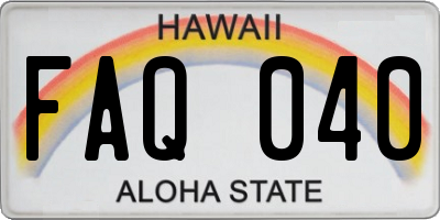 HI license plate FAQ040