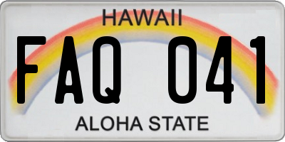 HI license plate FAQ041