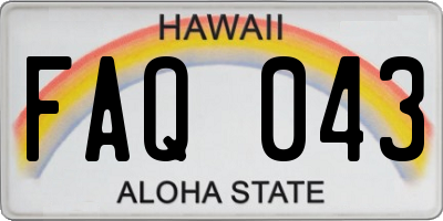 HI license plate FAQ043