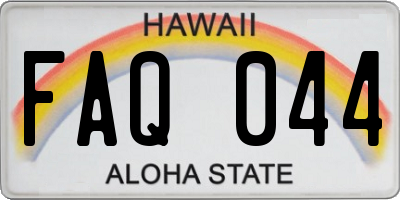 HI license plate FAQ044