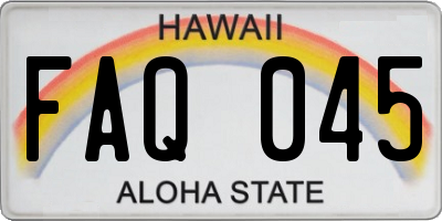 HI license plate FAQ045