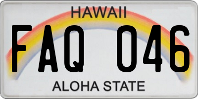 HI license plate FAQ046