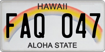 HI license plate FAQ047