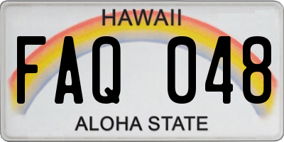 HI license plate FAQ048
