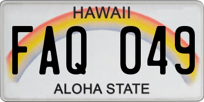 HI license plate FAQ049