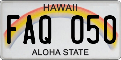 HI license plate FAQ050
