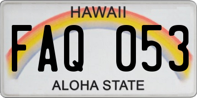 HI license plate FAQ053