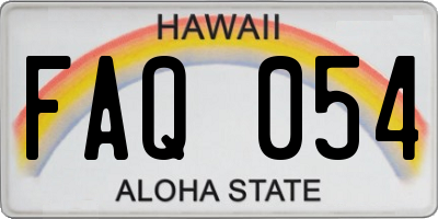 HI license plate FAQ054