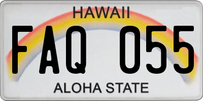 HI license plate FAQ055