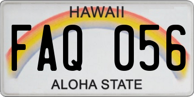 HI license plate FAQ056