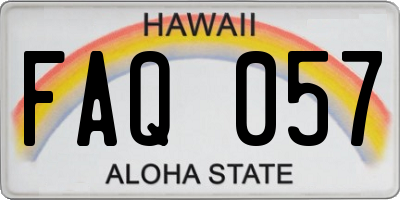 HI license plate FAQ057