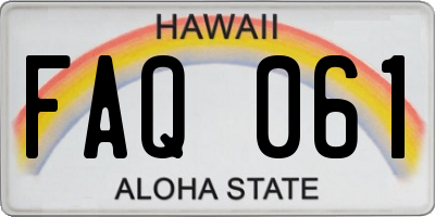 HI license plate FAQ061