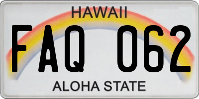 HI license plate FAQ062