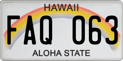 HI license plate FAQ063