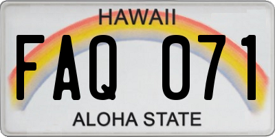 HI license plate FAQ071