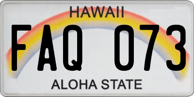 HI license plate FAQ073