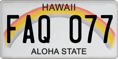 HI license plate FAQ077