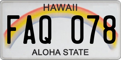 HI license plate FAQ078