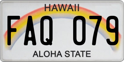 HI license plate FAQ079