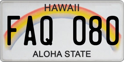 HI license plate FAQ080
