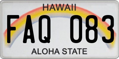 HI license plate FAQ083