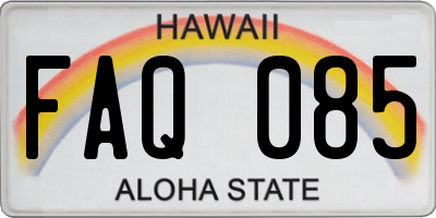 HI license plate FAQ085
