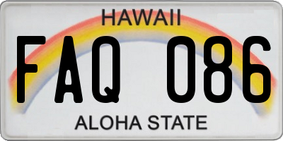 HI license plate FAQ086