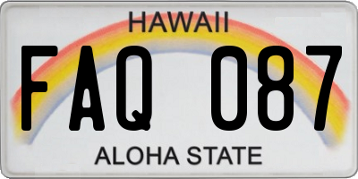 HI license plate FAQ087