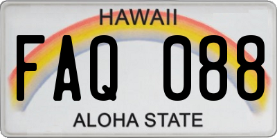 HI license plate FAQ088
