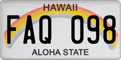 HI license plate FAQ098