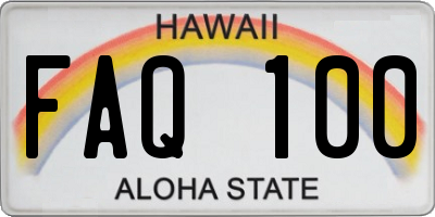 HI license plate FAQ100