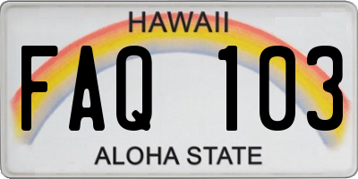 HI license plate FAQ103