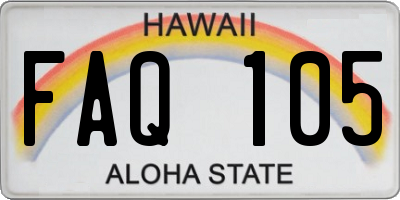 HI license plate FAQ105