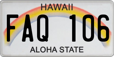 HI license plate FAQ106