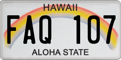 HI license plate FAQ107