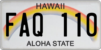 HI license plate FAQ110