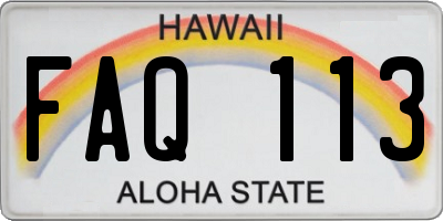HI license plate FAQ113