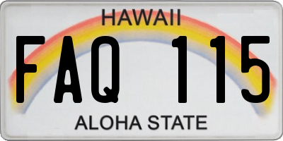 HI license plate FAQ115