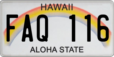 HI license plate FAQ116