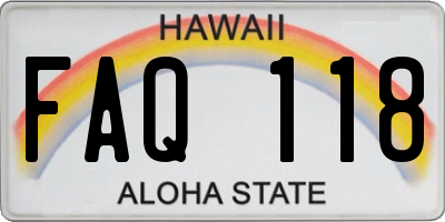 HI license plate FAQ118